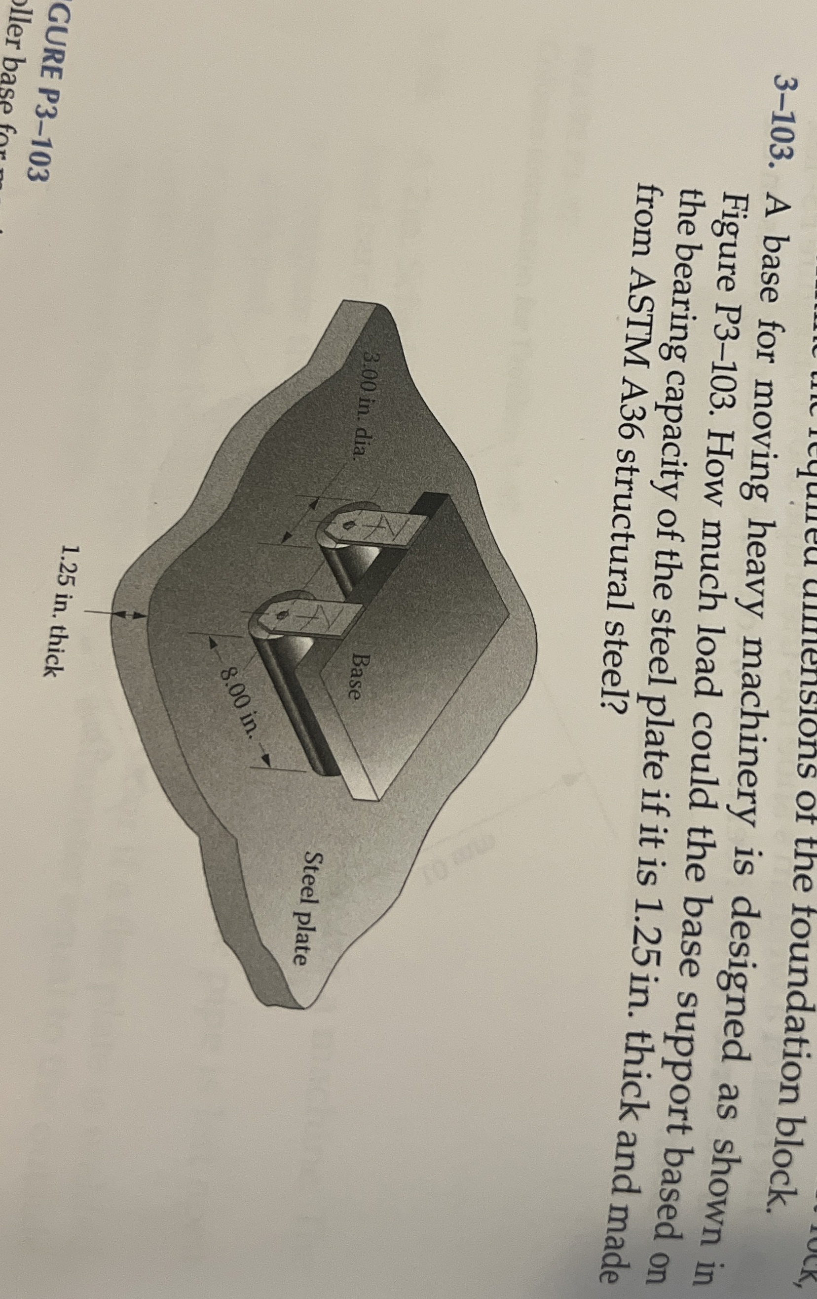 nsions of the foundation block. Figue the bear