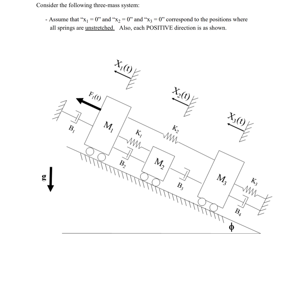 Consider the following three - mass system: