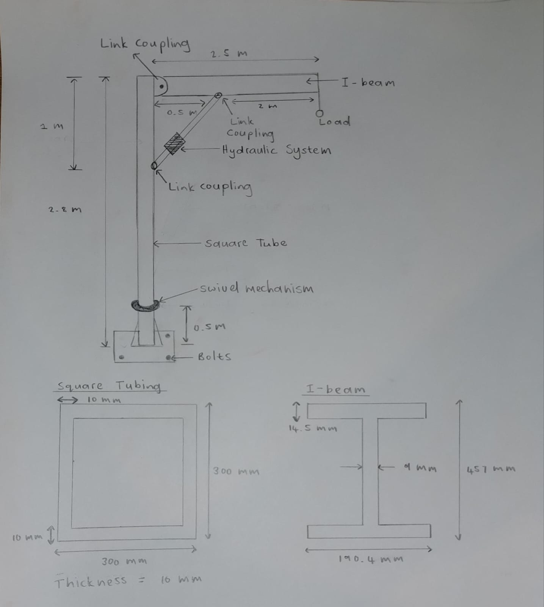 Please look at the following swivel crane design.
