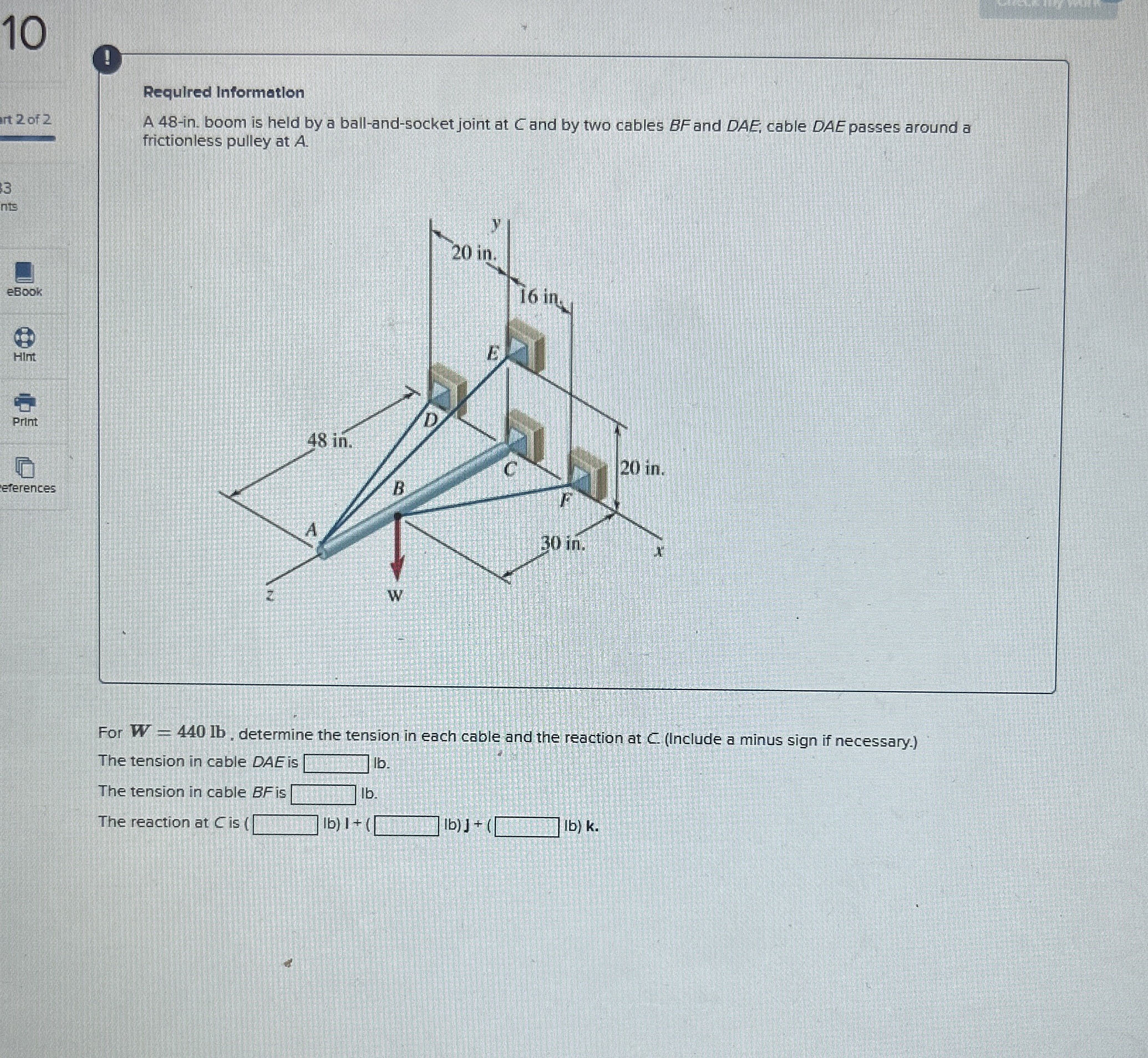 1 0 ! Required Information A 4 8 - in . boom is