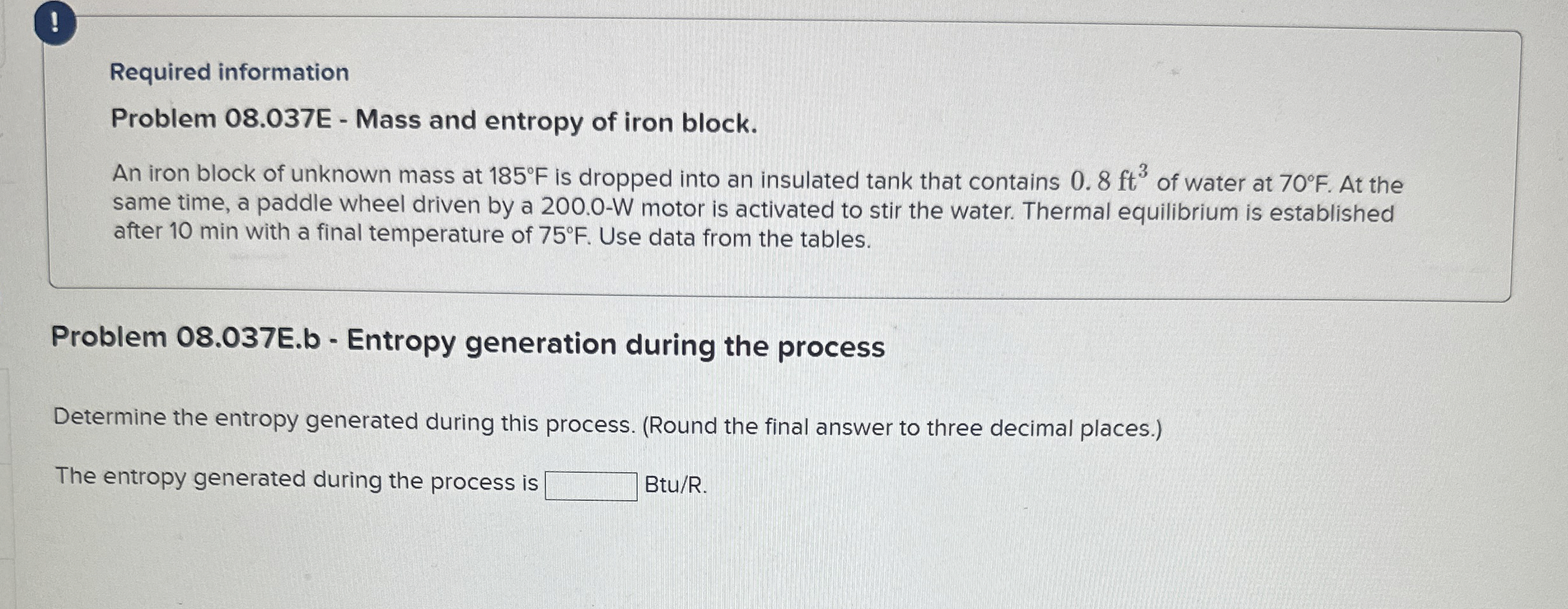 ! Required information Problem 0 8 . 0 3 7 E -