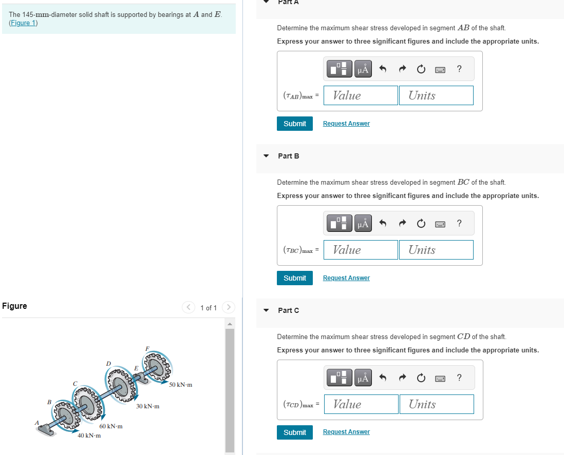 The 1 4 5 - mm - diameter solid shaft is