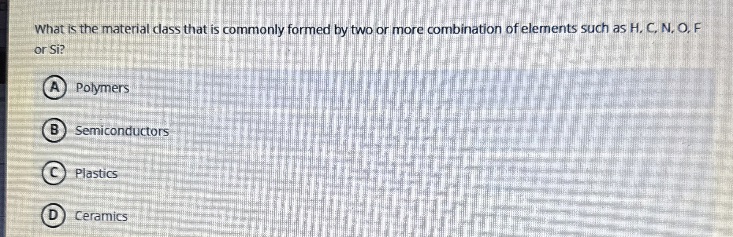 What is the material class that is commonly