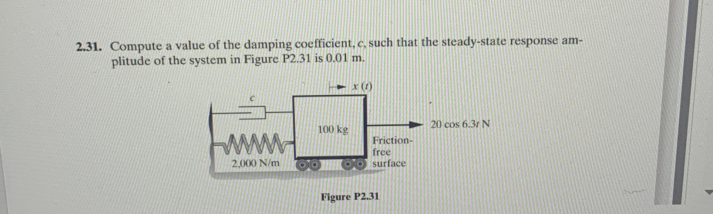 2 . 3 1 . Compute a value of the damping