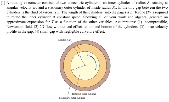 [ 1 ] A rotating viscometer consists of two