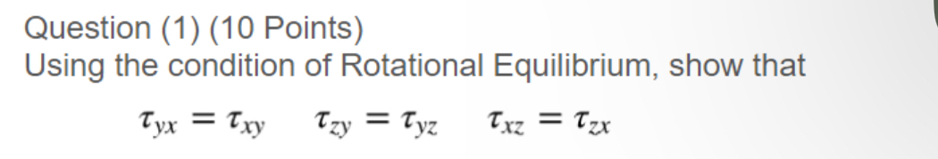 Question ( 1 ) ( 1 0 Points ) Using the condition