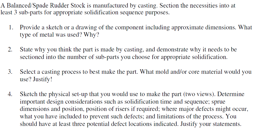 A Balanced / Spade Rudder Stock is manufactured