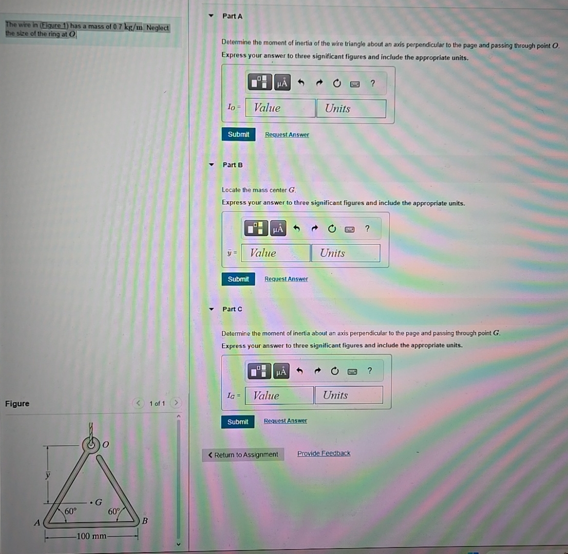 The wire in ( Eigure 1 ) has a mass of 0 . 7 k g