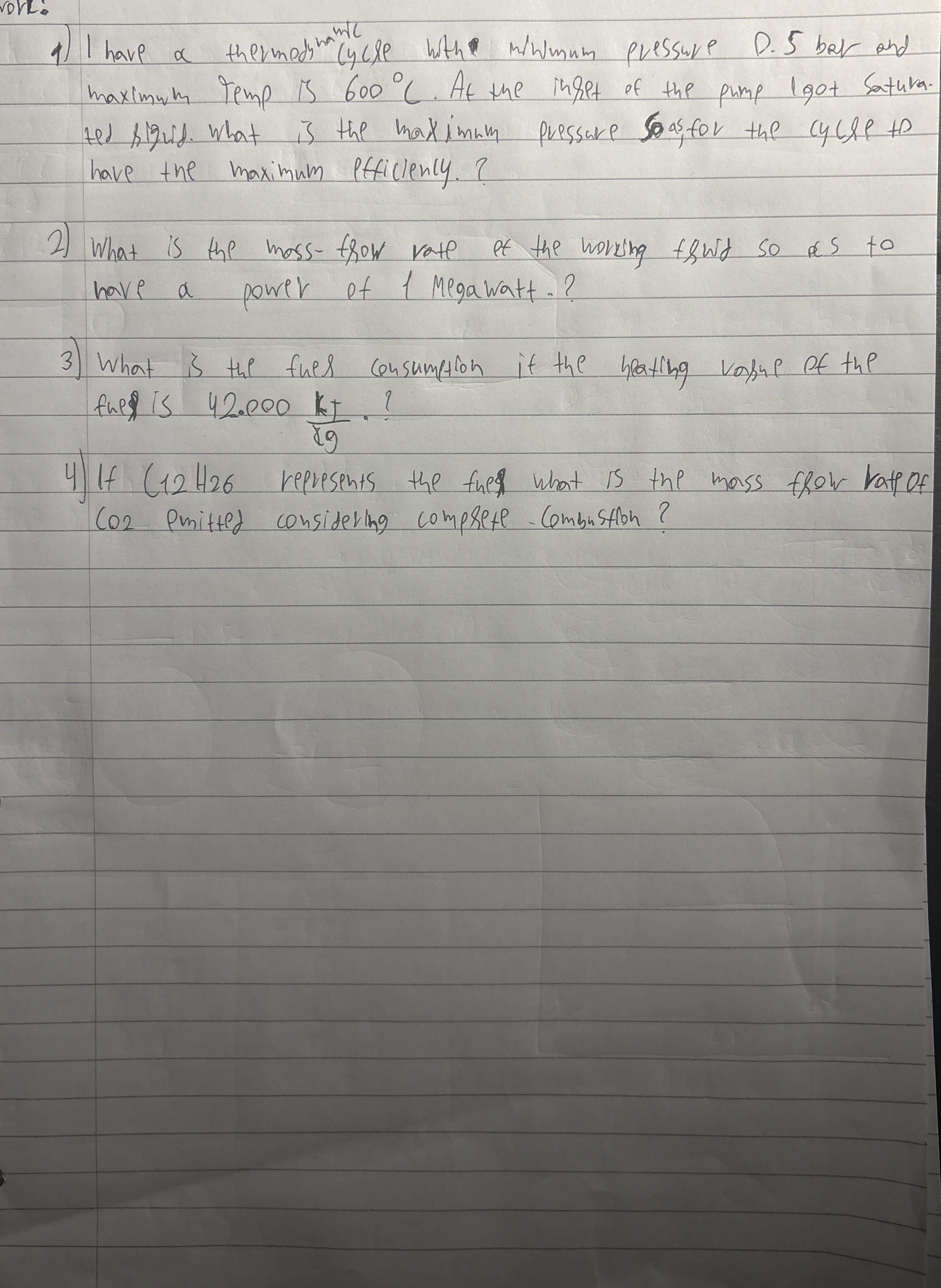 I have a therodynamic cycle with minumum pressure