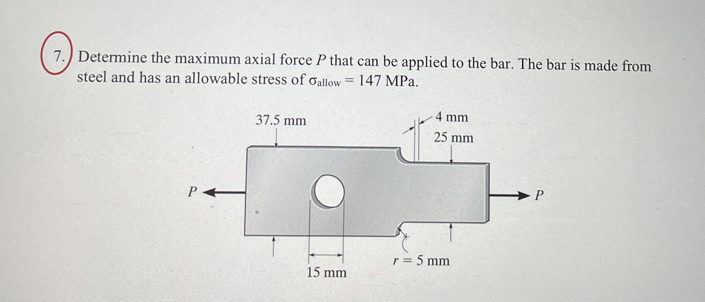 Determine the maximum axial force P that can be