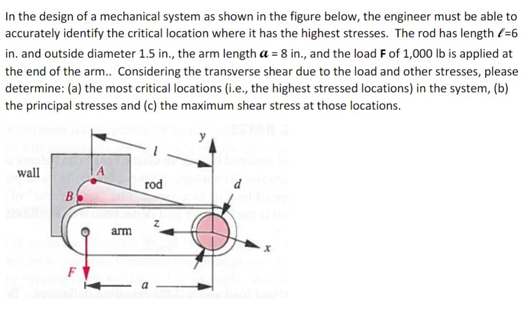 In the design of a mechanical system as shown in