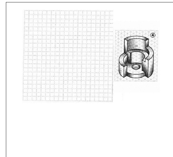 Sketch all 3 views ( first angle ) of the objects