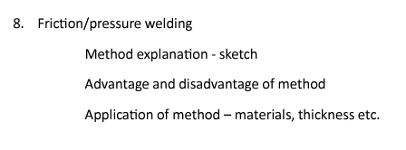 8 . Friction / pressure welding Method
