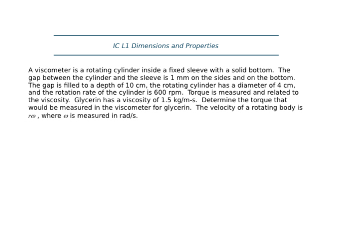 IC L 1 Dimensions and Properties A viscometer is