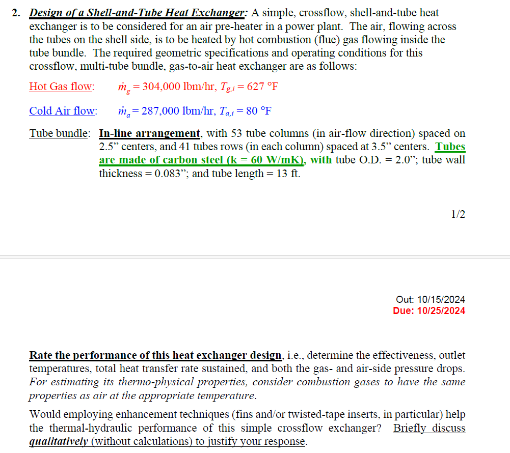 Design of a Shell - and - Tube Heat Exchanger: A