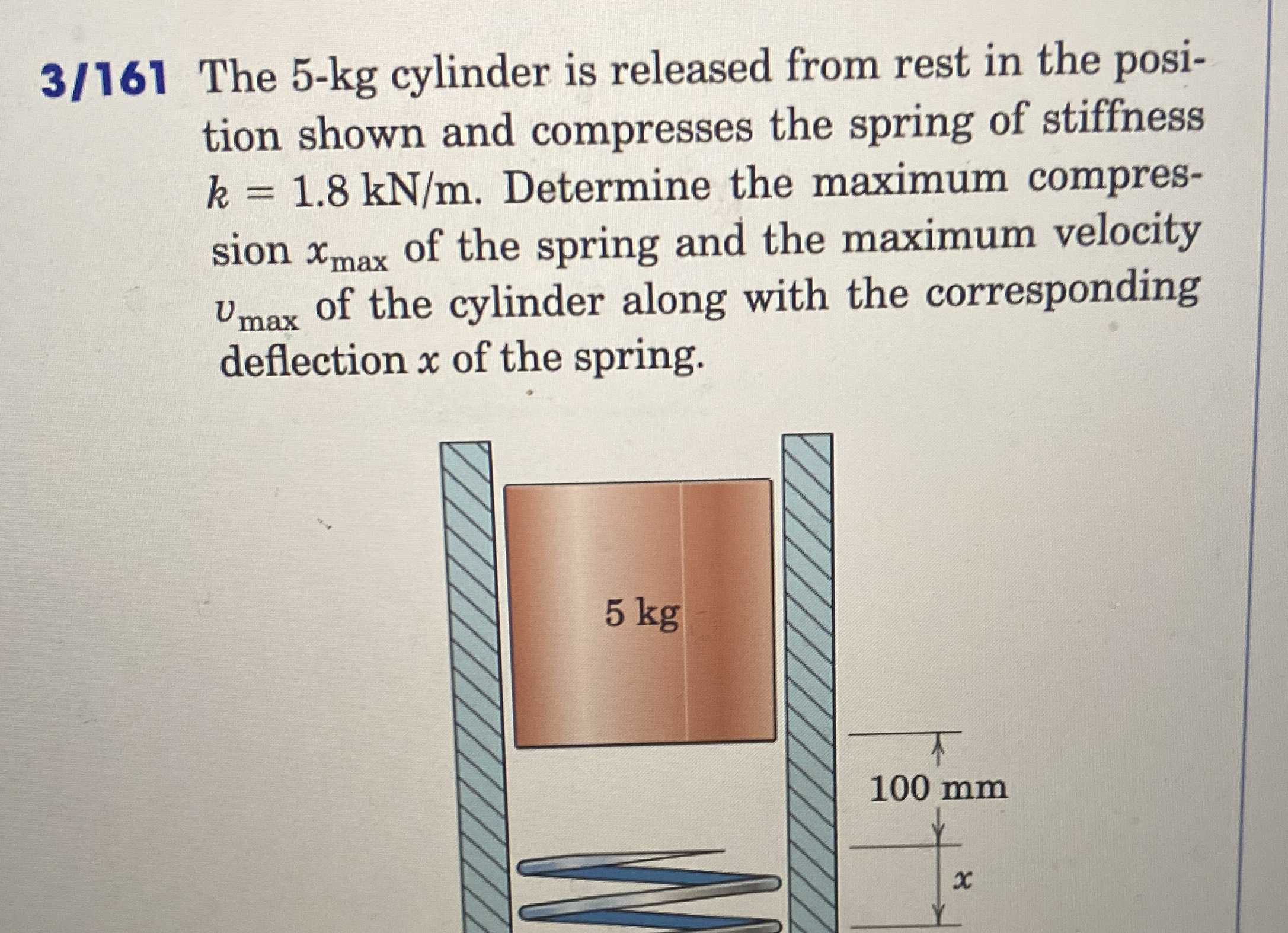 3 / 1 6 1 The 5 - k g cylinder is released from