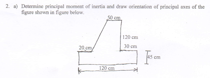 2 . a ) Determine principal moment of inertia and