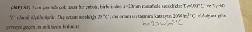 ( 3 0 P ) S 3 ) 3 cm ap nda ok uzun bir ubuk ,