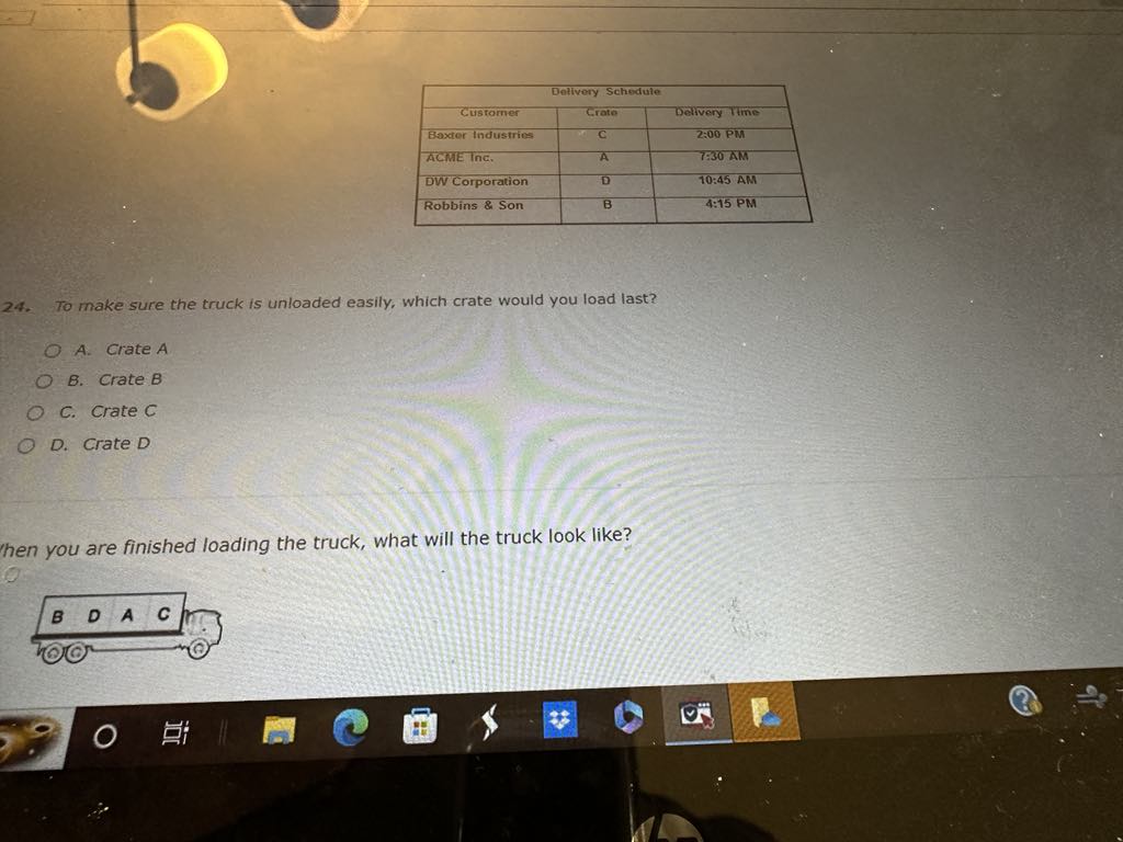 2 4 . To make sure the truck is unloaded easily,