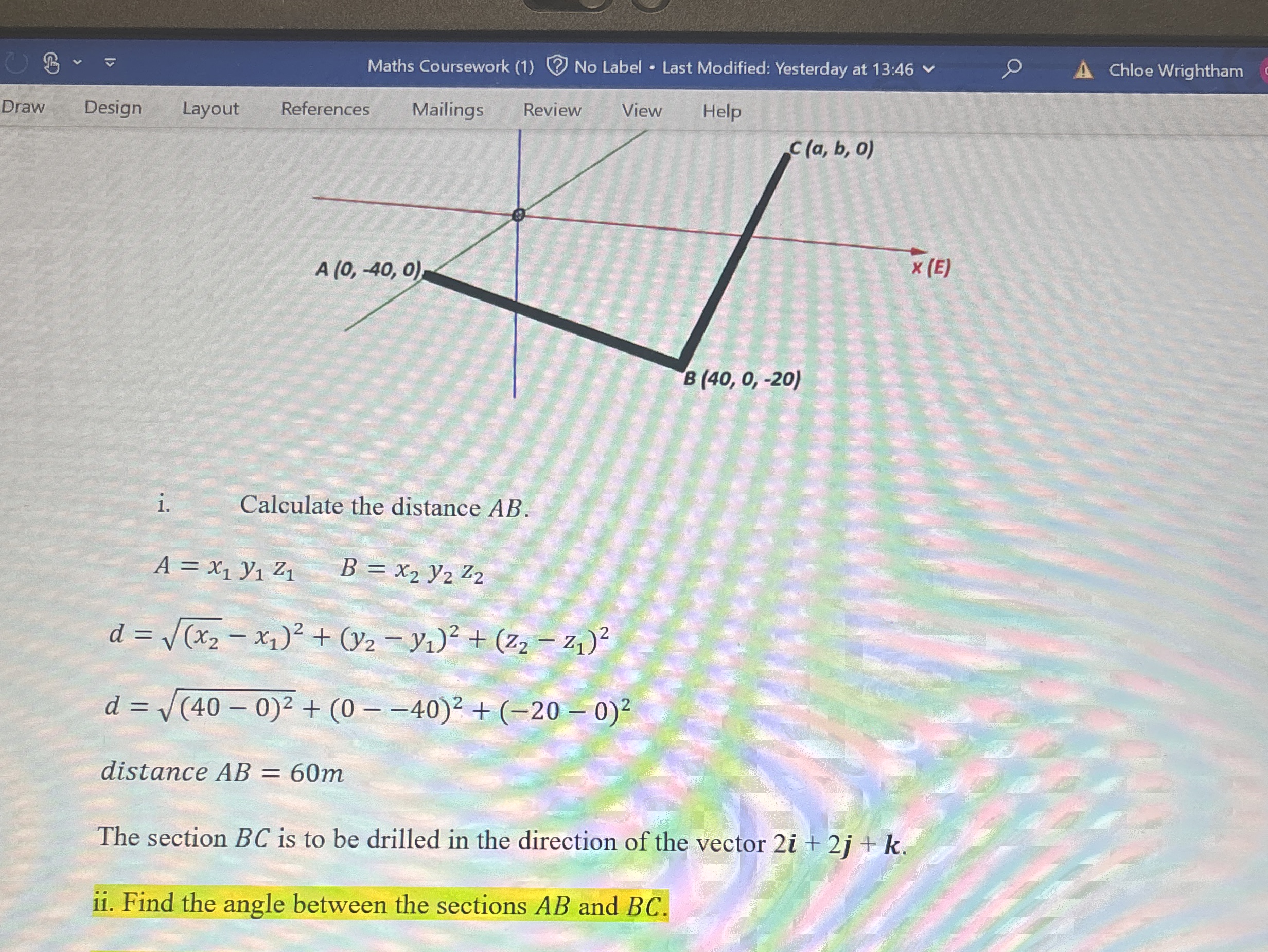 Maths Coursework ( 1 ) No Label Last Modified: