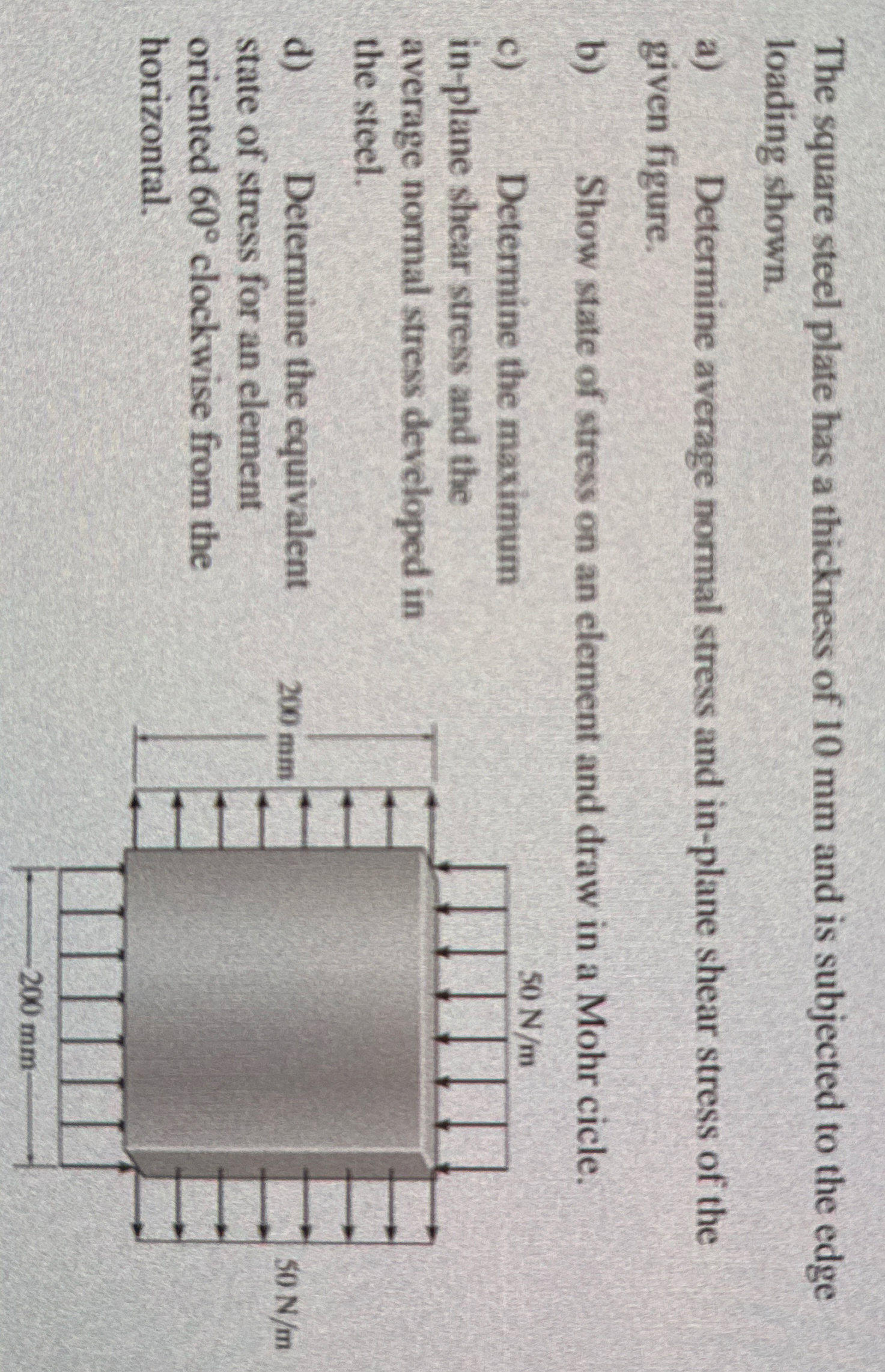 The square steel plate has a thickness of 1 0 mm