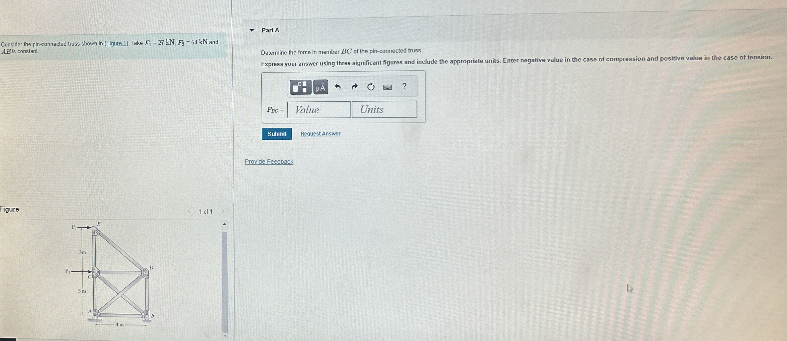Consider the pin - connected truss shown in (