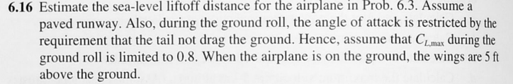 6 . 1 6 Estimate the sea - level liftoff distance