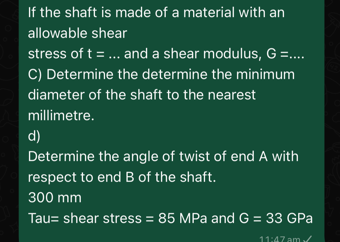 If the shaft is made of a material with an