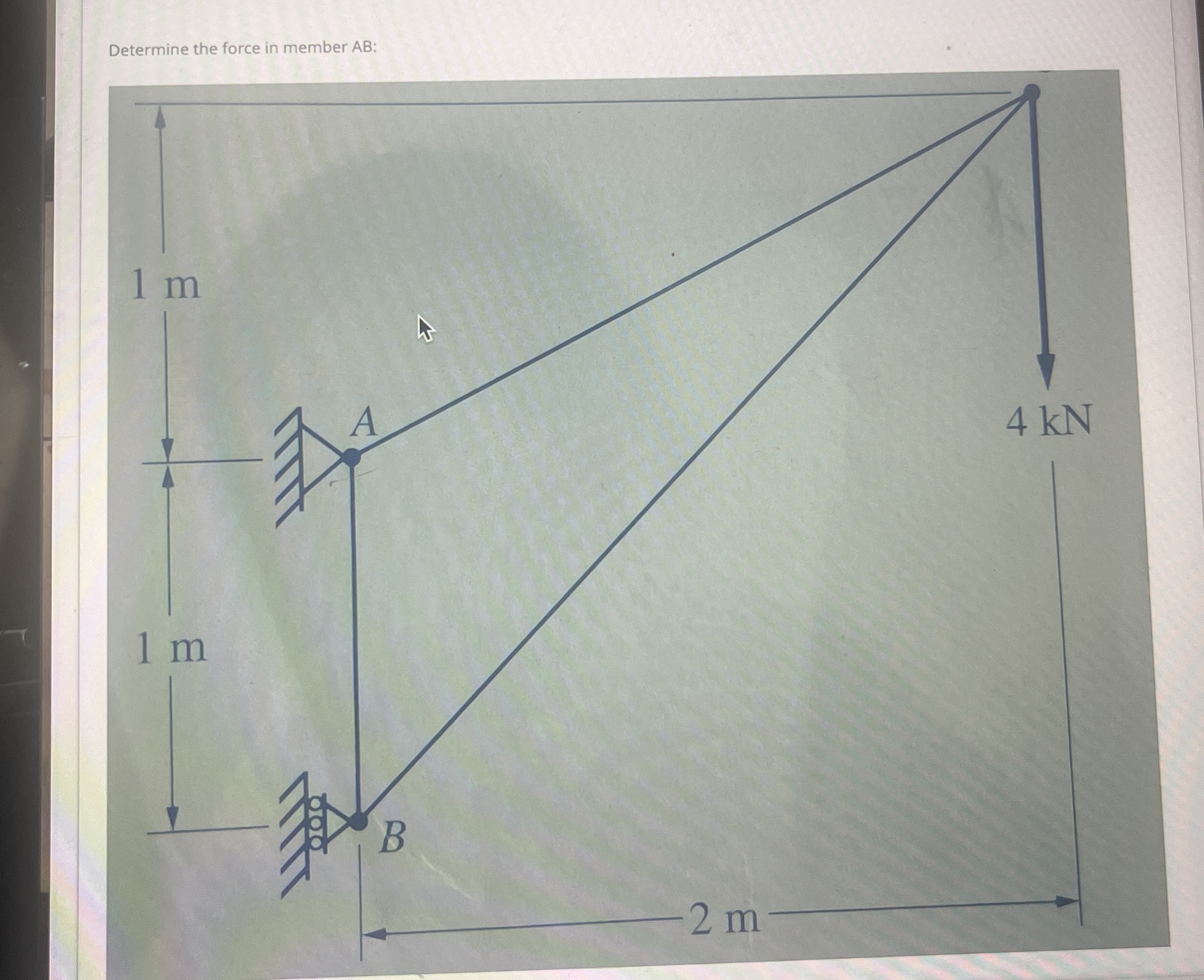 Refer to Figure P 4 - 2 . Determine the force in