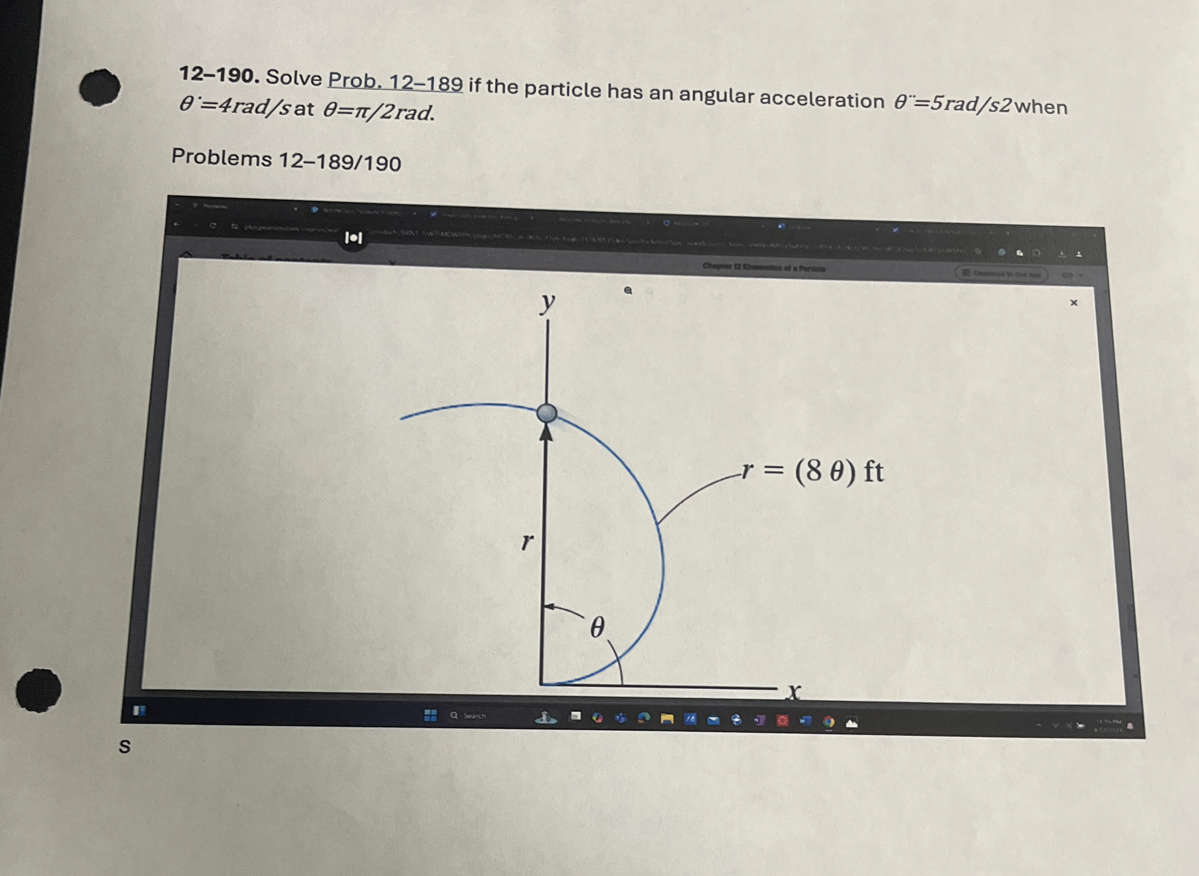 1 2 - 1 9 0 . Solve Prob. 1 2 - 1 8 9 if the