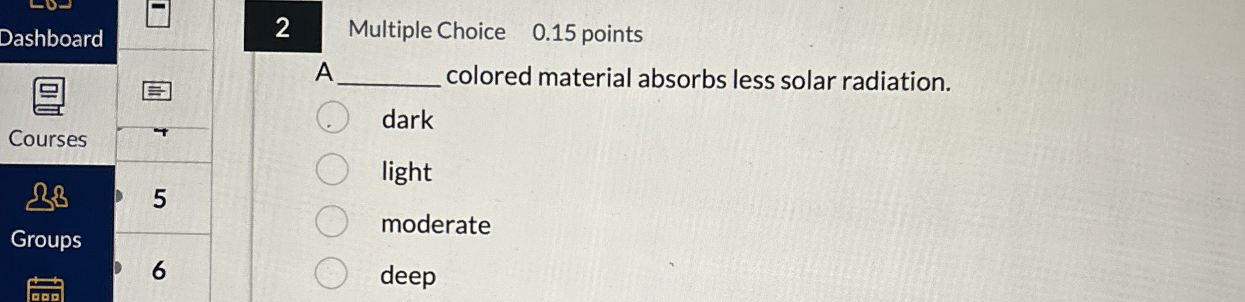 2 Multiple Choice 0 . 1 5 points A colored