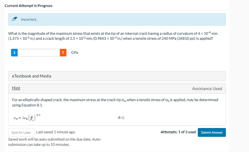 Current Attempt in Progress Incorrect. What is