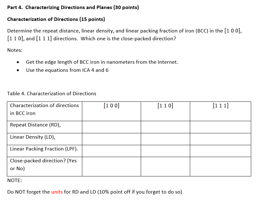 Part 4 . Characterizing Directions and Planes ( 3