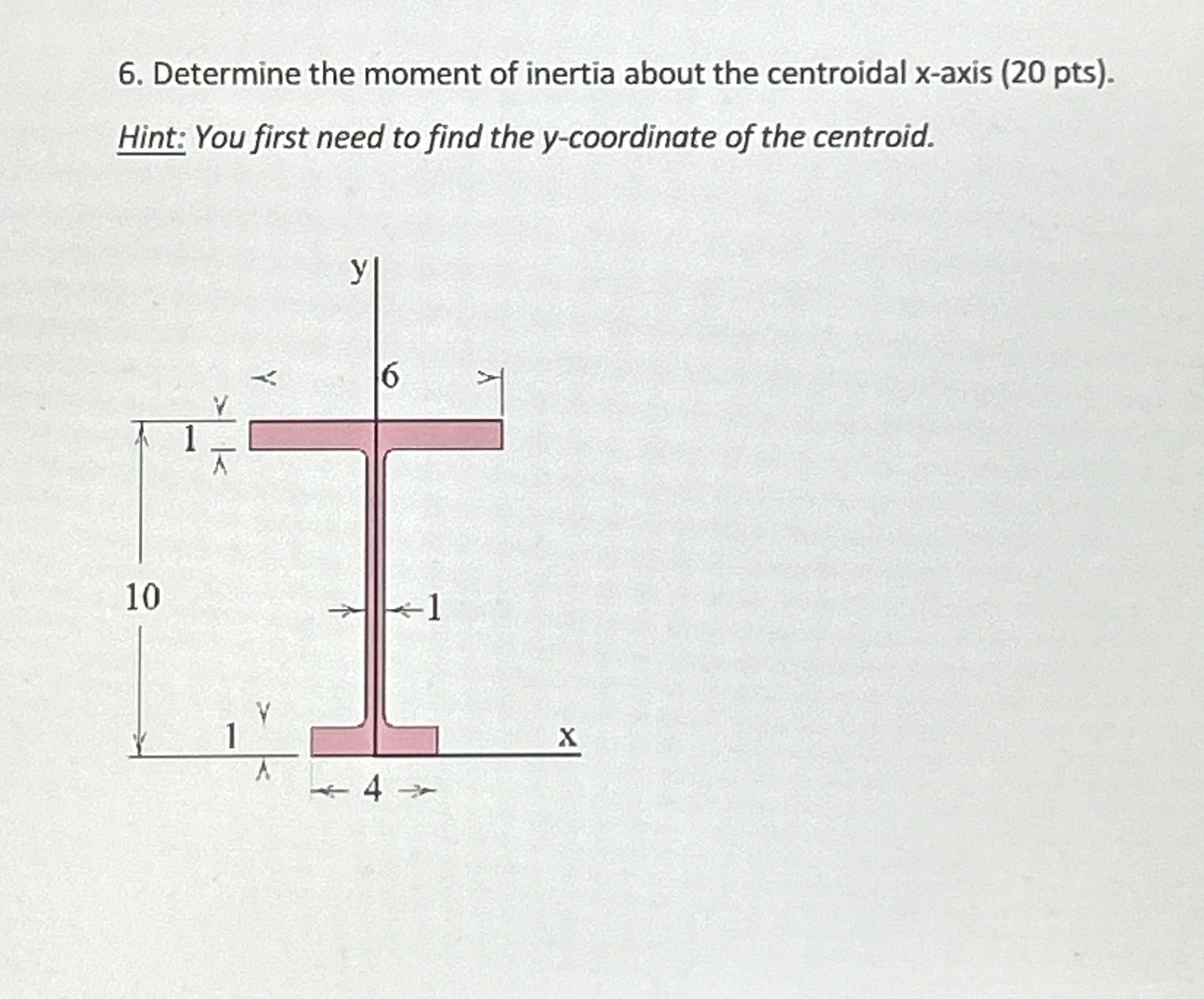 Determine the moment of inertia about the