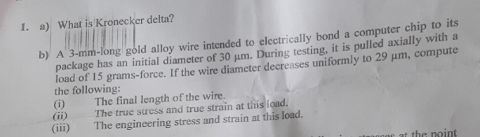 DO NOT COPY FROM chatGPT a ) What is Kronecker