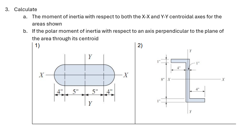 Calculate a . The moment of inertia with respect