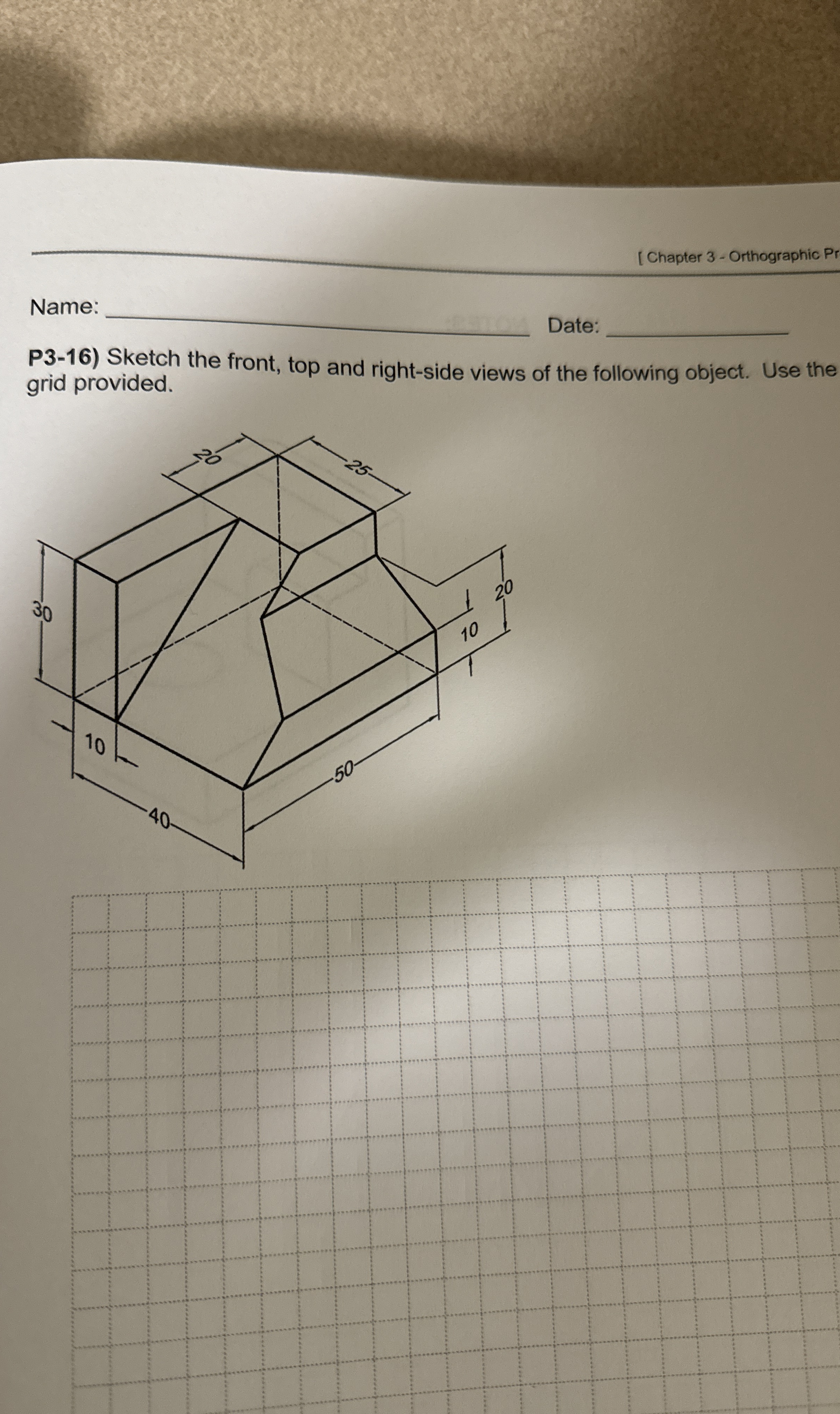 [ Chapter 3 - Orthographic Pr Name: q , Date P 3