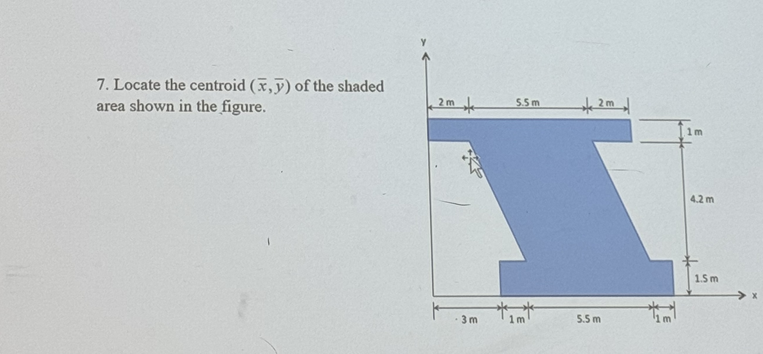 Locate the centroid ( x , b a r ( y ) ) of the