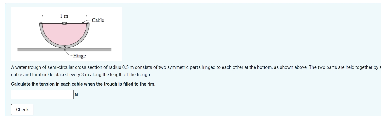 cable and turnbuckle placed every 3 m along the