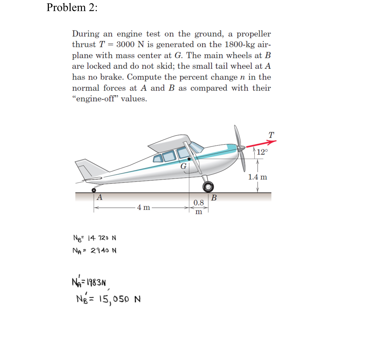 Problem 2 : During an engine test on the ground,