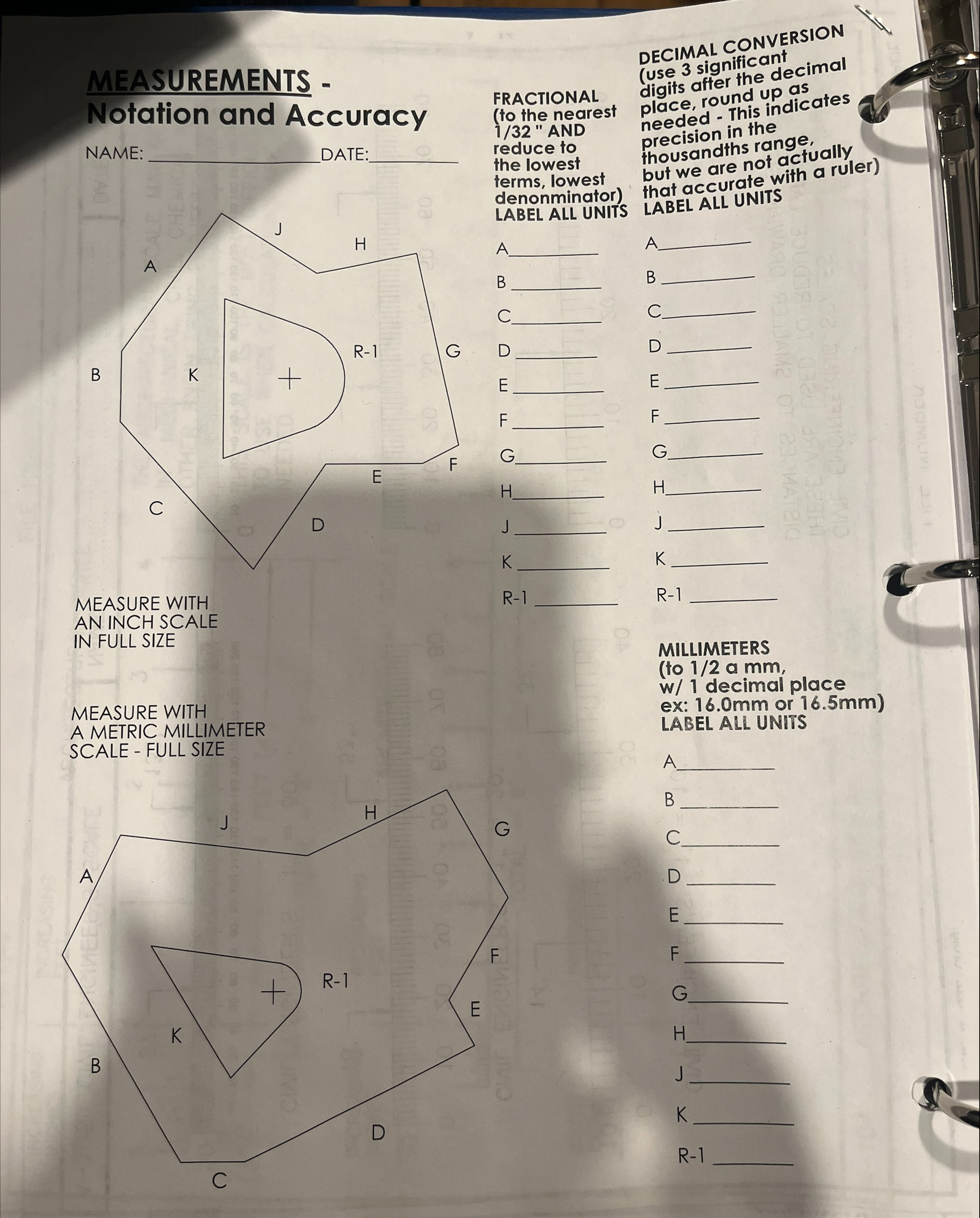 Complete Measurements. MEASUREMENTS - Notation