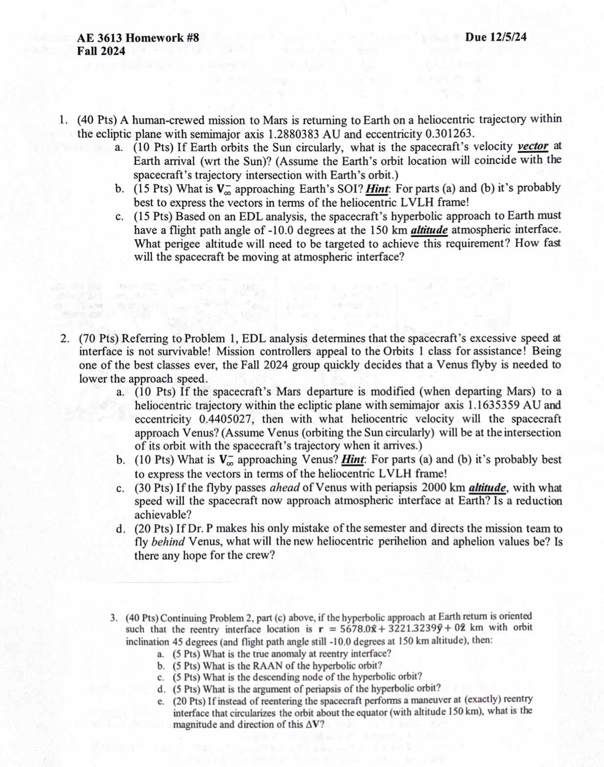 Thermodynami AE 3 6 1 3 Homework # 8 Due 1 2 / 5