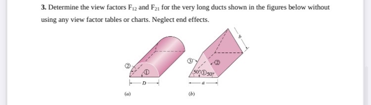 Determine the view factors F 1 2 and F 2 1 for