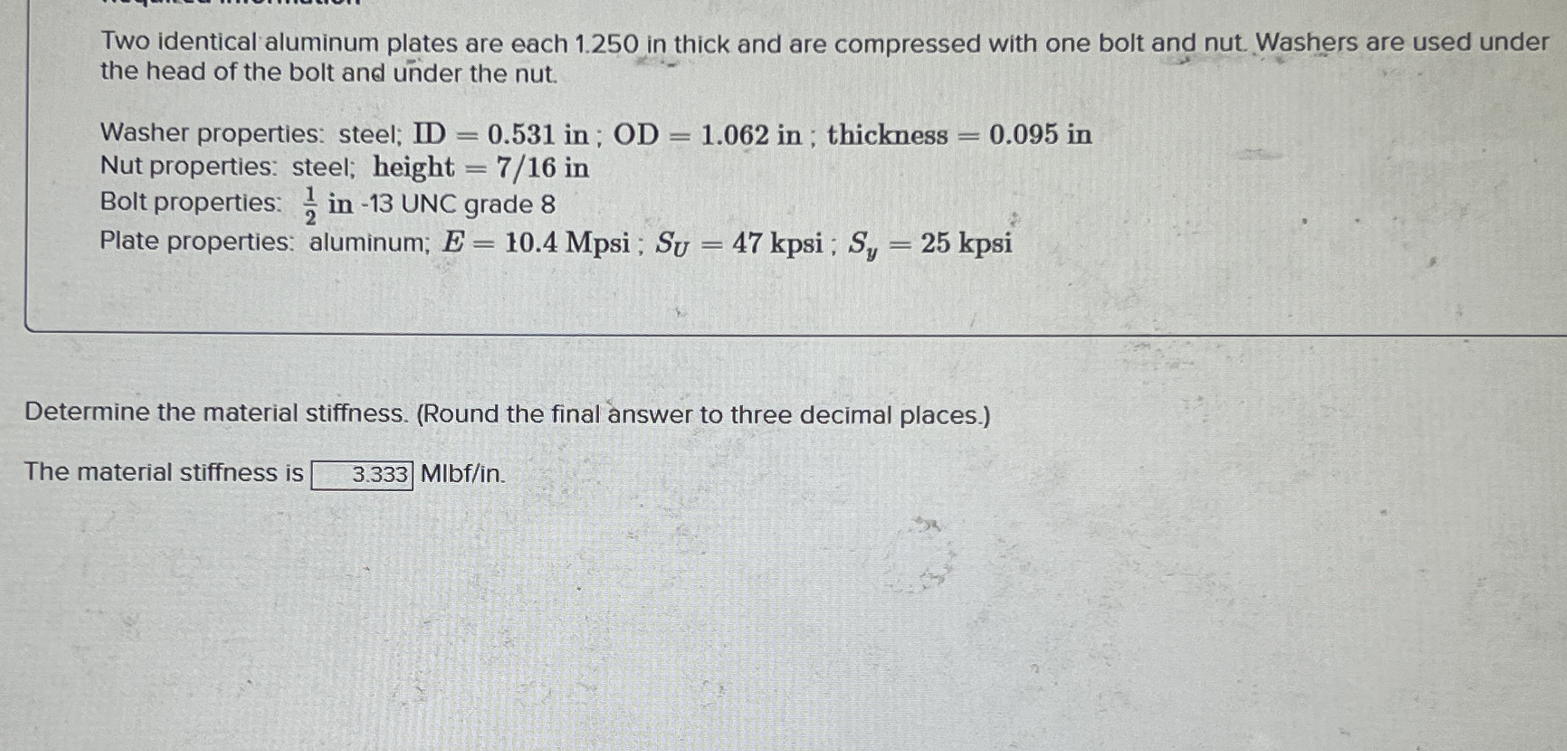 Two identical aluminum plates are each 1 . 2 5 0