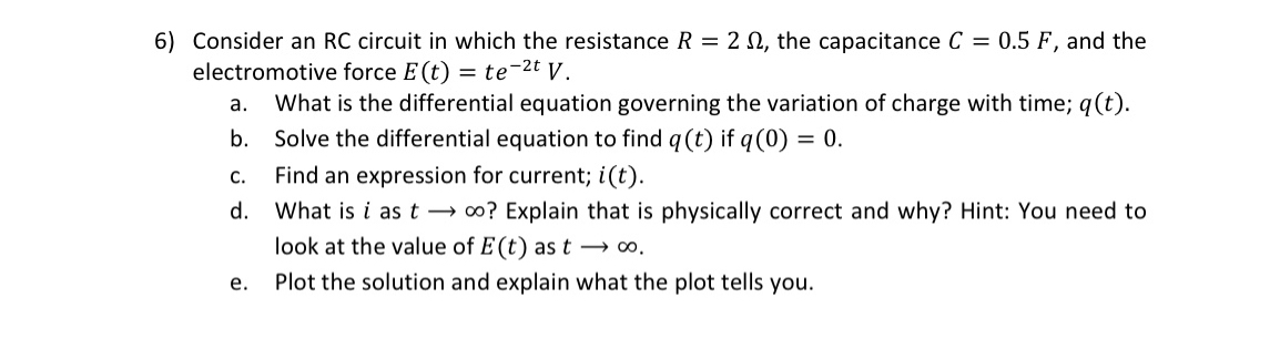 Consider an RC circuit in which the resistance R