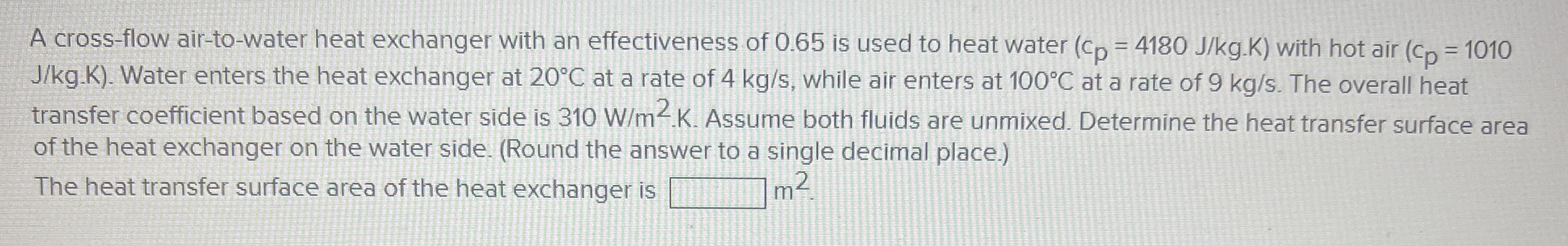 A cross - flow air - to - water heat exchanger