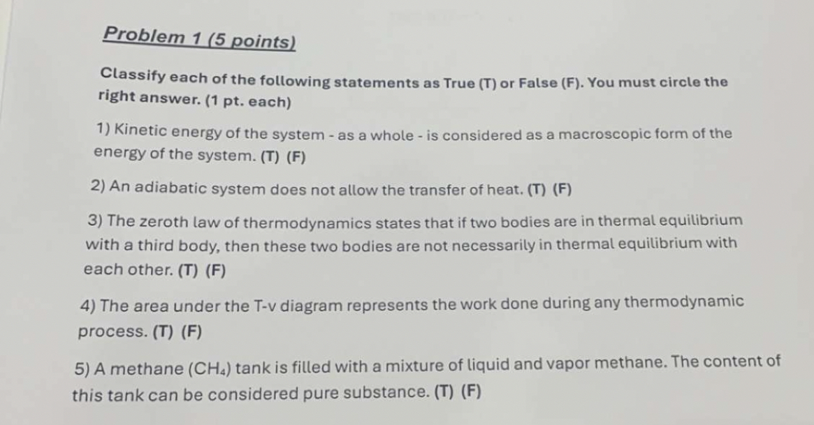 Problem 1 ( 5 points ) Classify each of the
