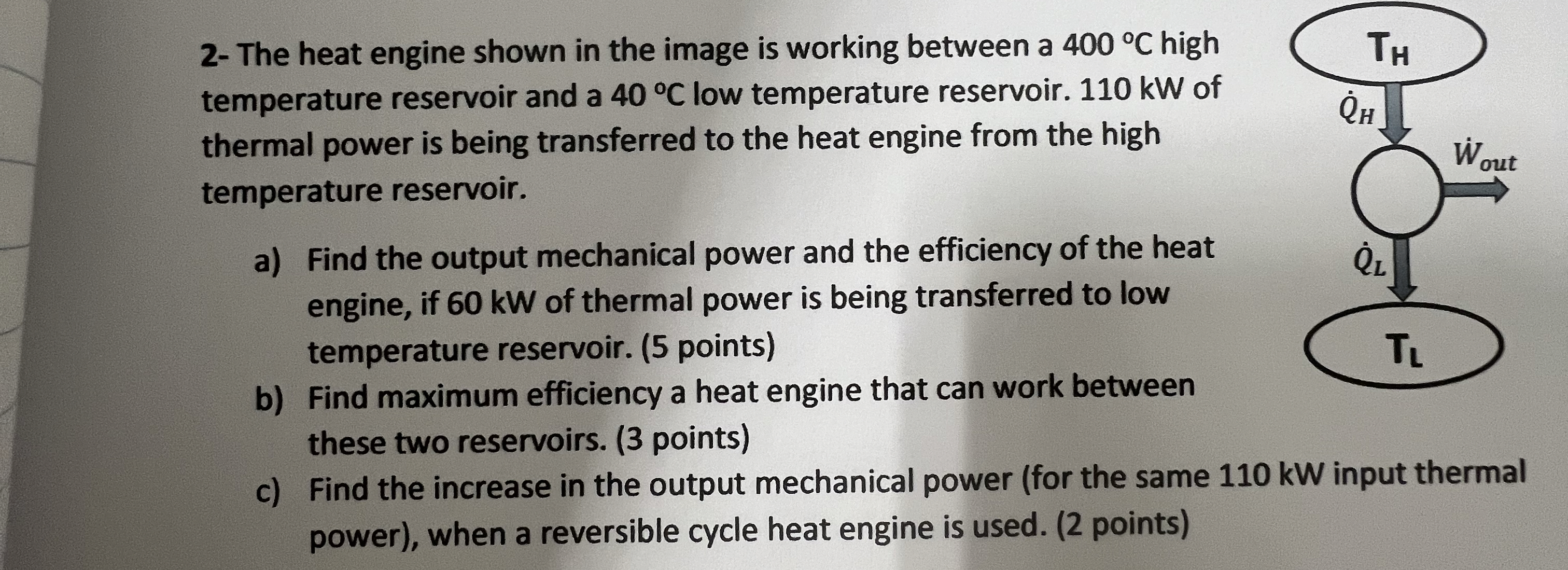 2 - The heat engine shown in the image is working