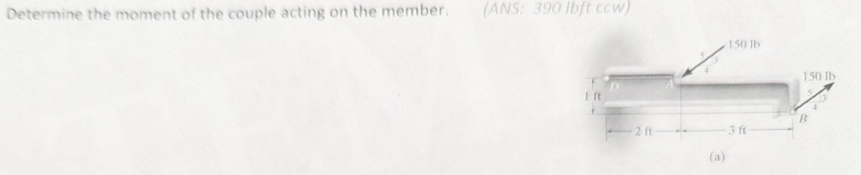 Determine the moment of the couple acting on the