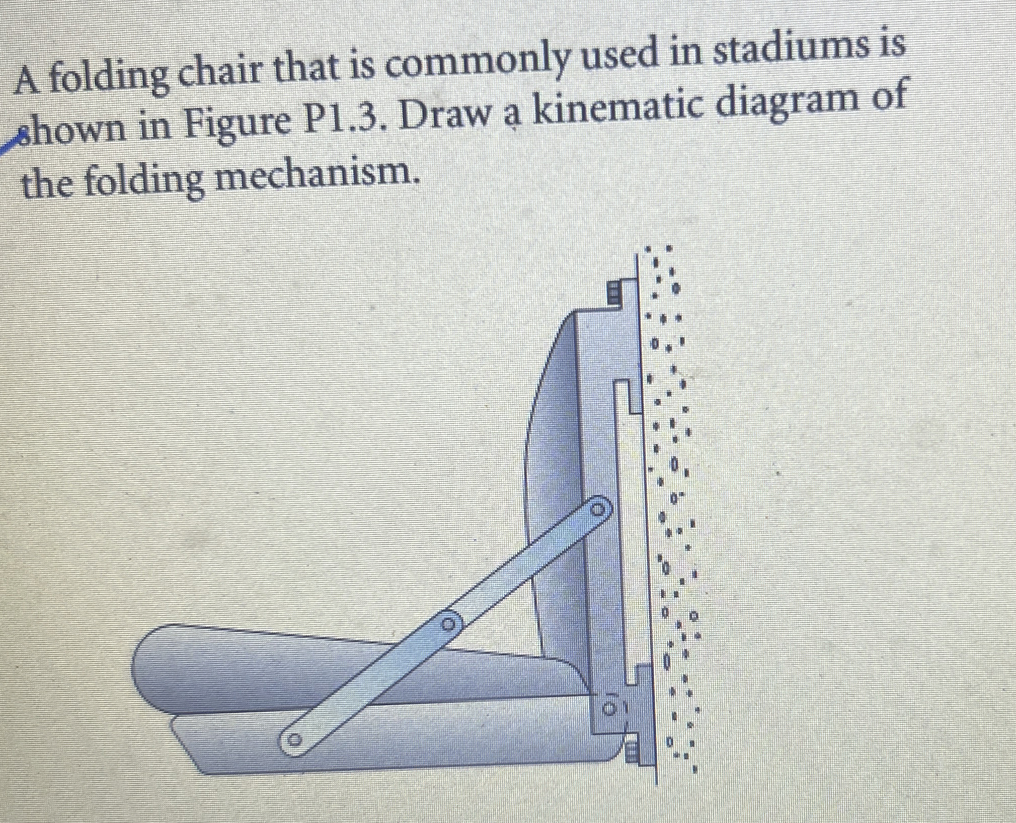A folding chair that is commonly used in stadiums